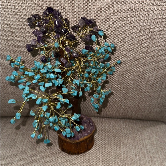 Turquoise Amethyst Tree of Life - Feng Shui Money Crystal - Natural Amethyst -l - Picture 5 of 5